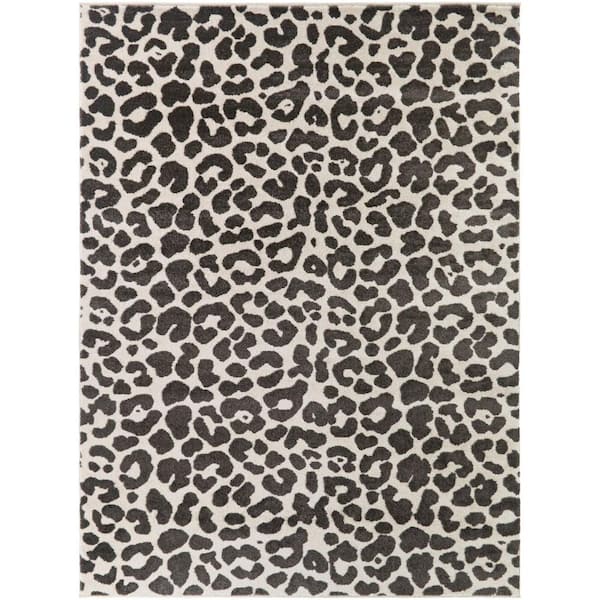 Malaika Cream 8 ft. x 10 ft. Leopard Print Area Rug
