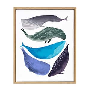 Sylvie "Whales Print" by Lida Larina Framed Canvas Wall Art