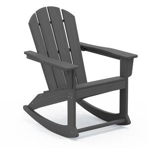 HDPE Plastic Wood Grain Outdoor Adirondack Rocking Chair