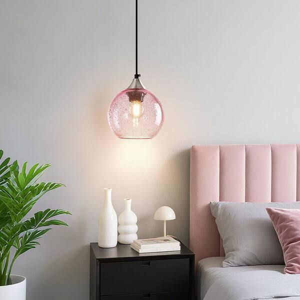 ZHLWIN Home Lighting ‎60 Watts 1 Light 5. 9in Pink Glass Pendant
