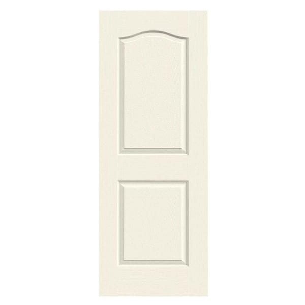 JELD-WEN 32 in. x 80 in. Camden Vanilla Painted Textured Solid Core Molded Composite MDF Interior Door Slab