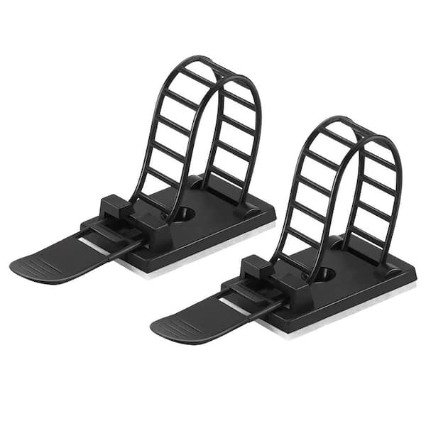 Adjustable Adhesive Cable Management Clips with Nylon Strap Ties and Strong Tape, 50Pcs 3.35 in. Black Clips
