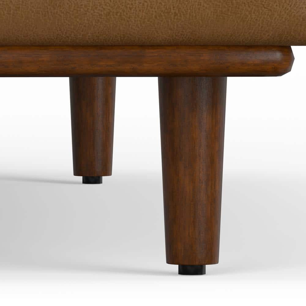 Caramel Brown Genuine Leather 72-Inch Lawson Sofa with Pillow-Top Arms