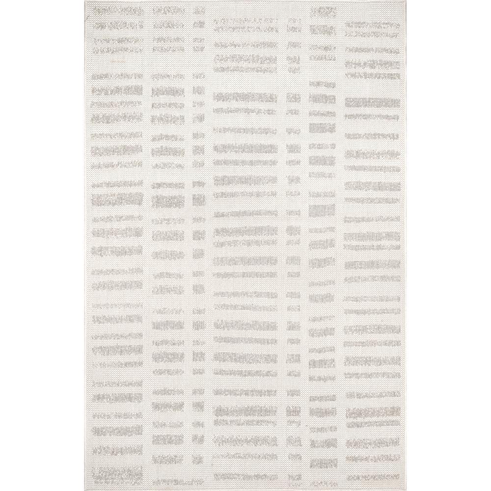 nuLOOM Marin Contemporary Gray 4 ft. x 6 ft. Indoor/Outdoor Patio Area ...