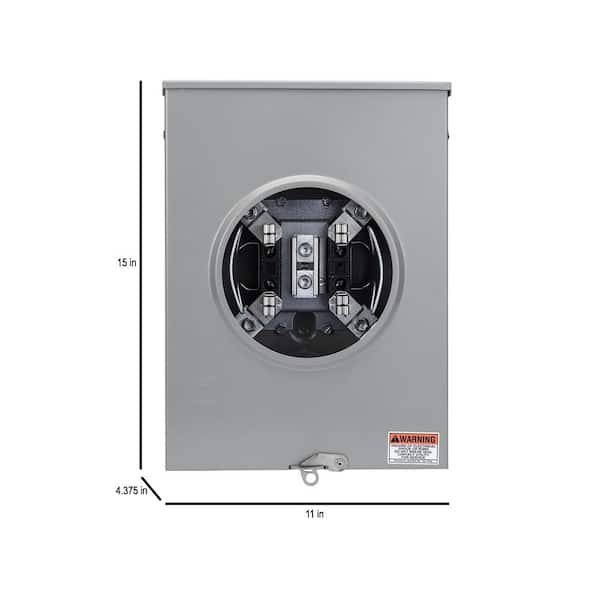 200 Amp Ringless Overhead/Underground Steel Meter Socket with Meter Equipment Group Label