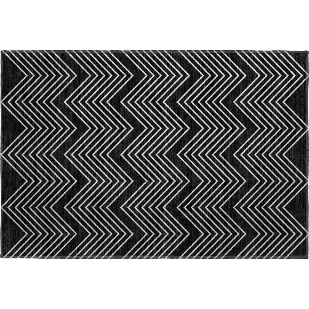 Mayfield Premium Machine Washable Abstract AMF2390 Black 2 ft. x 3 ft. Accent Rug price history on PriceWatchPro