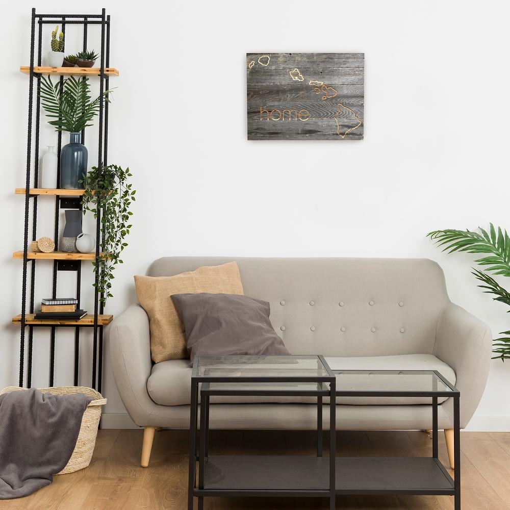 Large Rustic Gray Reclaimed Wood Hawaii Wall Sign