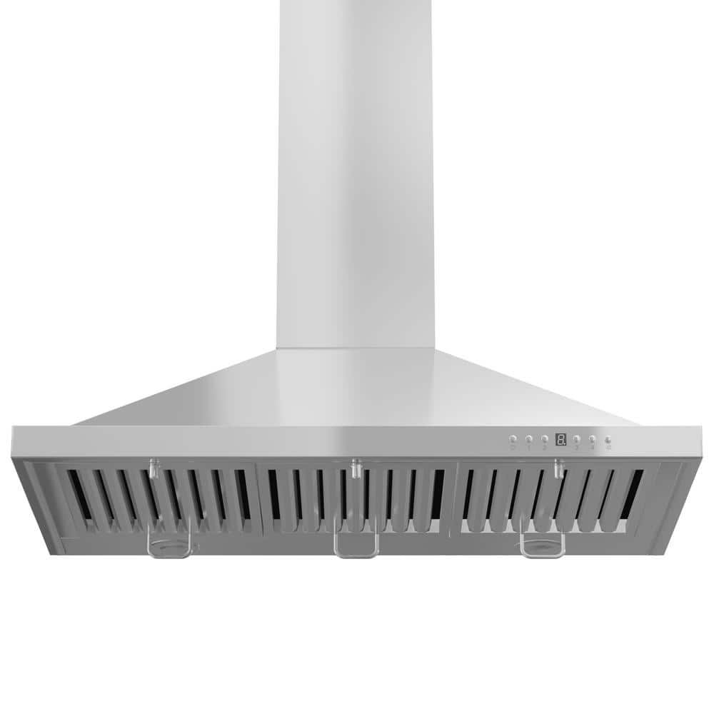 36" Stainless Steel Wall Mounted Range Hood with Crown Molding