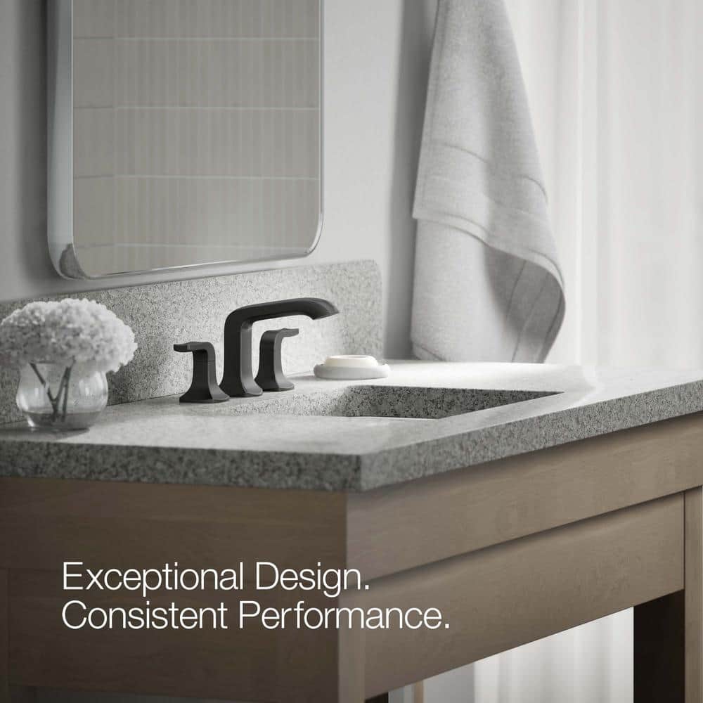 Matte Black Double Handle Widespread Bathroom Faucet