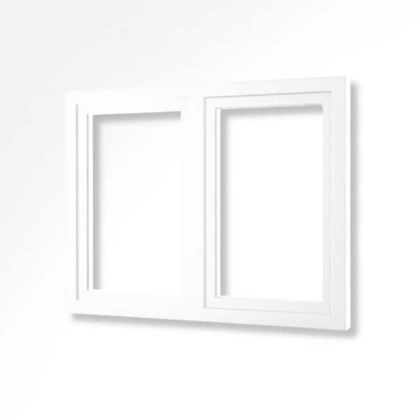 48 in. x 48 in. Elite Euro White Double-Pane Vinyl Tilt/Turn Window with Screen and Left Inward Swing