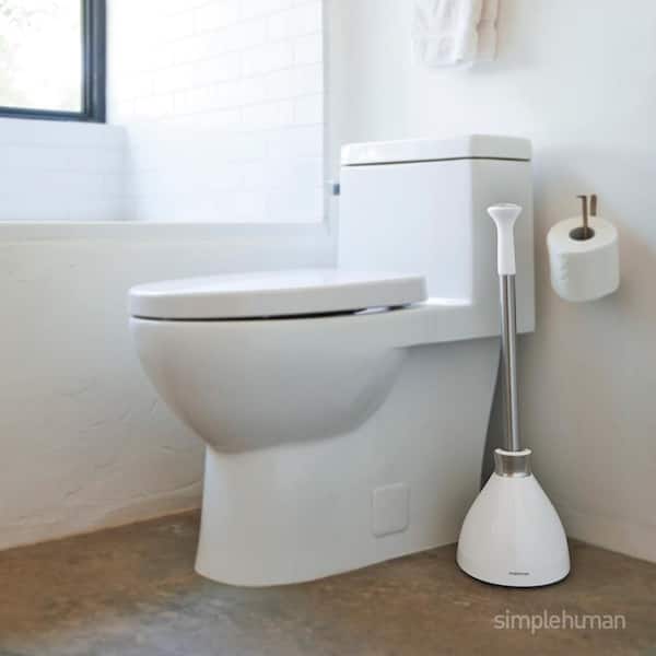 Home Basics Paris Design Toilet Brush Holder, White