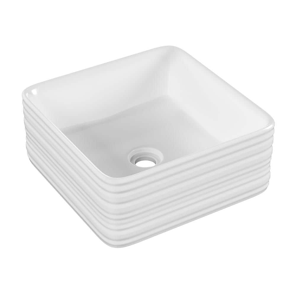 Adour 15'' White Ceramic Vessel Sink