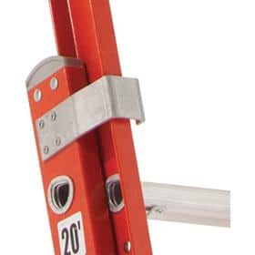 Louisville Ladder FE3232 Fiberlass Step Ladder 300-Pound Duty Rating, 32  Feet, Orange & LP-2200-00 Stabilizer, Silver 