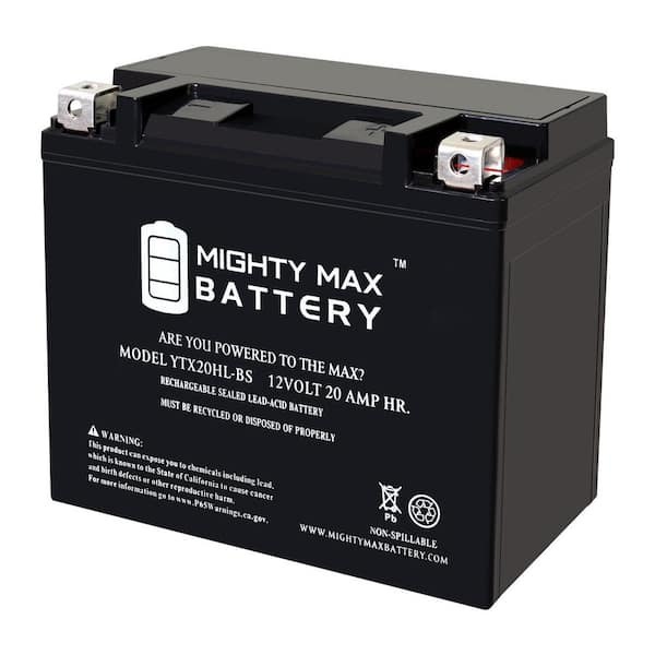 MIGHTY MAX BATTERY YTX20HL-BS 12V 20AH SLA Replacement Battery Compatible with Polaris Sportsman 850 EFIaX2 ATV 10-13