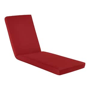 21.5 in. x 43 in. One Piece Outdoor Chaise Lounge Cushion in Chili