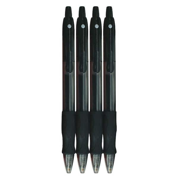 Crown Bolt 0.7 mm Black Gel Ink Pens (4-Pack)