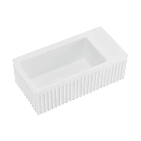 Swiss Madison Delice 24 in. Ceramic Rectangular Wall-Mount Bathroom Sink in Matte White
