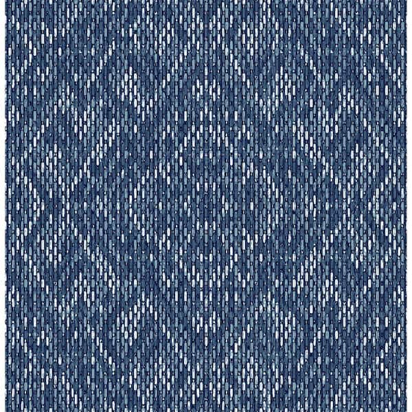 SCOTT LIVING Felix Indigo Geometric Strippable Non Woven Wallpaper