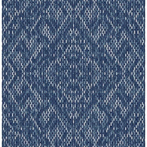 SCOTT LIVING Felix Indigo Geometric Wallpaper Sample