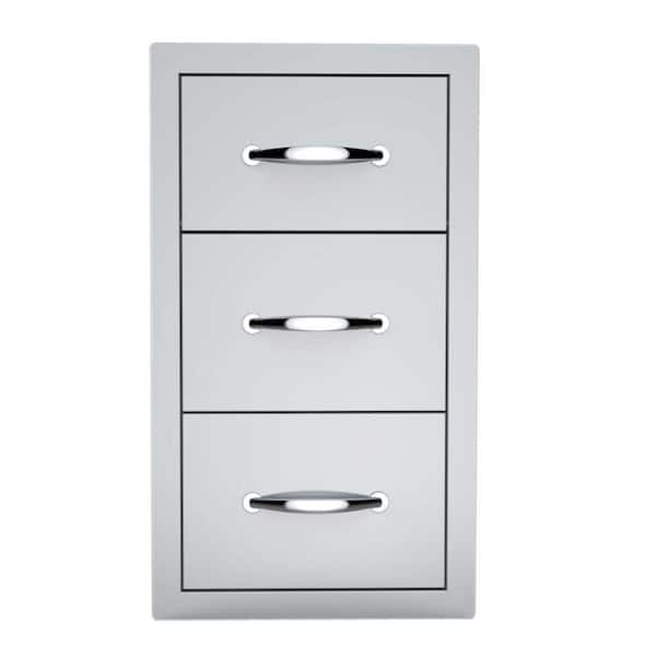 Sunstone Classic Series 14 in. 304 Stainless Steel Flush Drawer and Paper Holder Combo