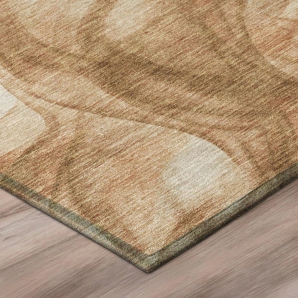 Chantille Machine Washable Indoor/Outdoor Abstract ACN2963 Fern 8 ft. x 8 ft. Round Rug