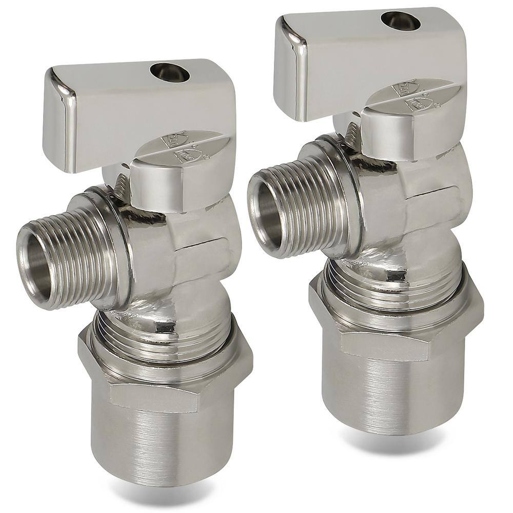 1/2 in. CPVC x 3/8 in. OD COMP Quarter Turn Angle Compact Supply Stop valve Lead Free Chrome Plated Brass 2 Pack price history on PriceWatchPro