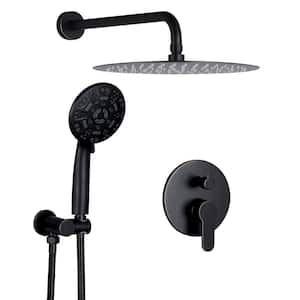 1-Spray Patterns 1.8 GPM 10 in. Wall Mount Rain Fixed Shower Heads with 4.5 in. Hand Showerhead in Oil Rubbed Bronze