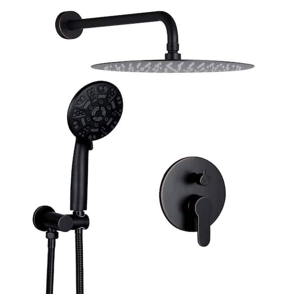 AVITAS 1-Spray Patterns 1.8 GPM 10 in. Wall Mount Rain Fixed Shower Heads with 4.5 in. Hand Showerhead in Oil Rubbed Bronze