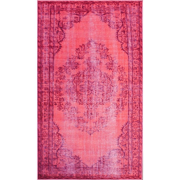nuLOOM Vintage Inspired Overdyed Pink 4 ft. x 6 ft. Area Rug
