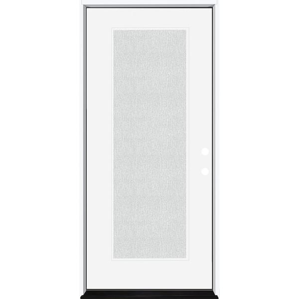 Steves & Sons Legacy 36 in. x 80 in. Full Lite Rain Glass LHIS Primed White Finish Fiberglass Prehung Front Door