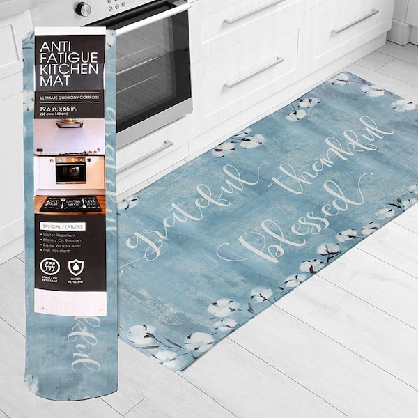 J&V TEXTILES Grateful Thankful Bless 19.6 in. x 55 in. Anti-Fatigue Kitchen  Runner Rug Mat SCNC03 - The Home Depot
