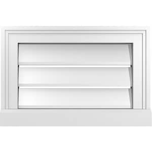 18" x 12" Vertical Surface Mount PVC Gable Vent: Functional with Brickmould Sill Frame