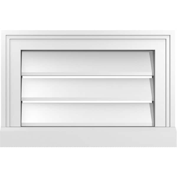 Ekena Millwork 18" x 12" Vertical Surface Mount PVC Gable Vent: Functional with Brickmould Sill Frame
