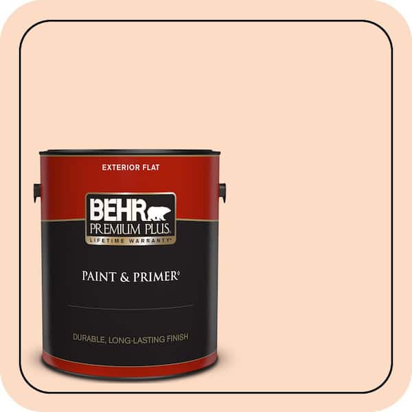 BEHR PREMIUM PLUS 1 gal. #250C-2 Sugared Peach Flat Exterior Paint & Primer