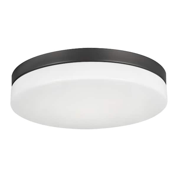 AFX Oscar 11 in. 1-Light Black LED Flush Mount