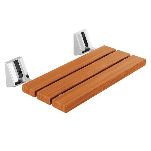 13 in. D x 20 in. W Wall Mount Walk In Shower Seat in Chrome