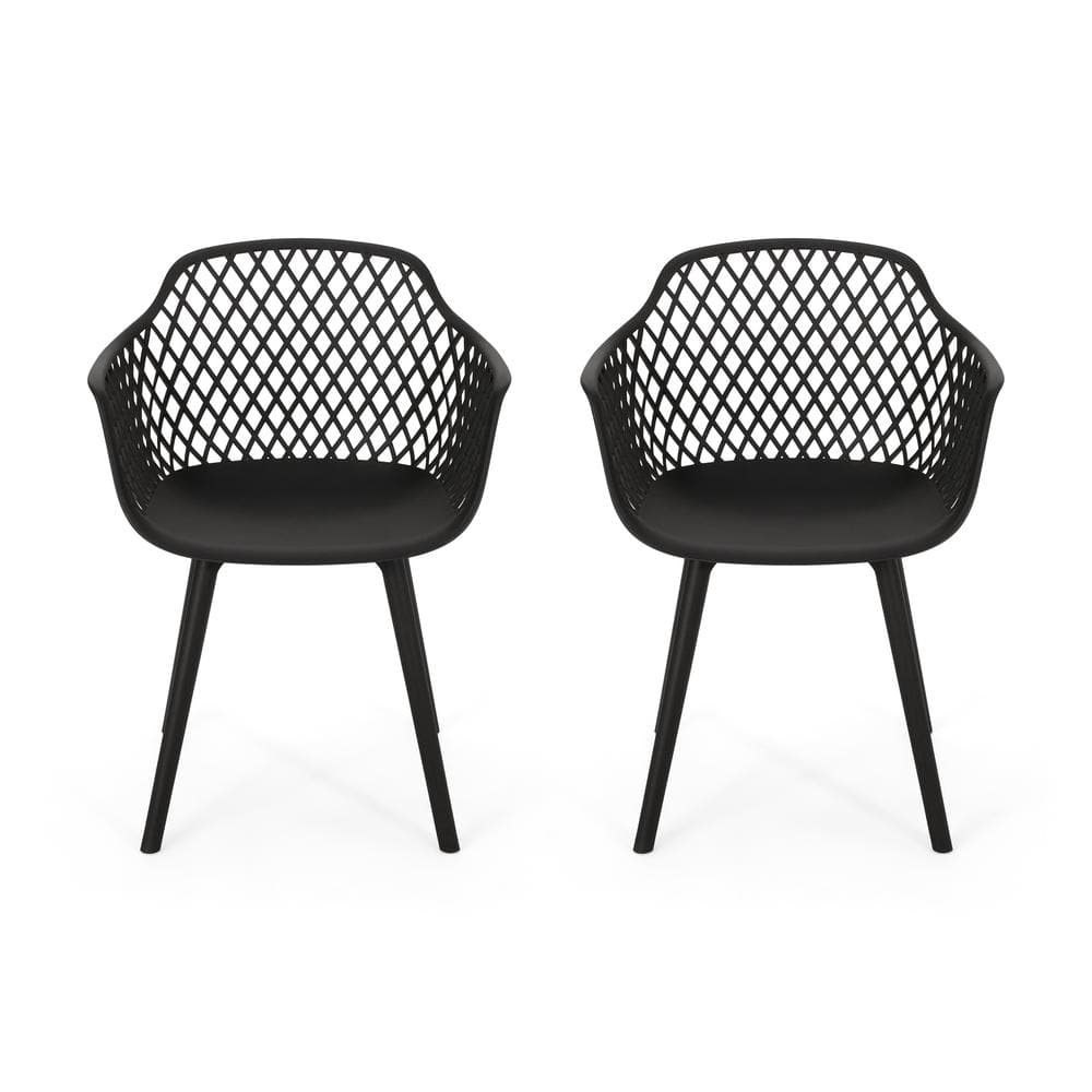 Black Polypropylene Plastic Outdoor Dining Chairs