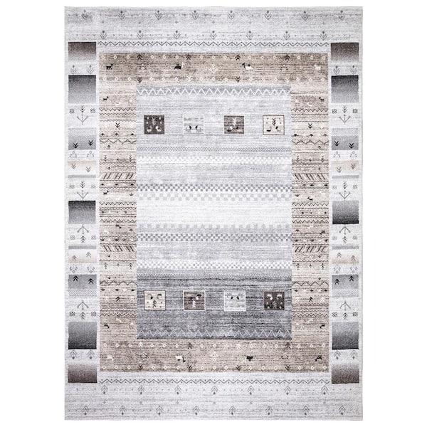 Positano Collection Capri Ivory 9 ft. x 13 ft. Tribal Area Rug
