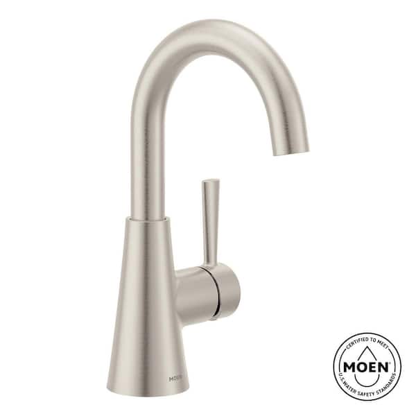 Ronan Single Hole Single-Handle Curved Bathroom Faucet in Spot Resist Brushed Nickel