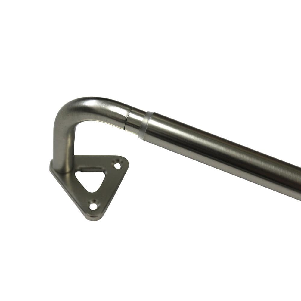 48 in. - 86 in. Adjustable 3/4 in. Single Curtain Rod in Nickel with Dusk E