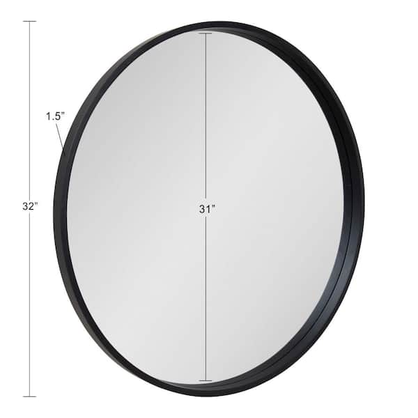 Extra Large Round Black Classic Accent Mirror (35 in. Diameter)