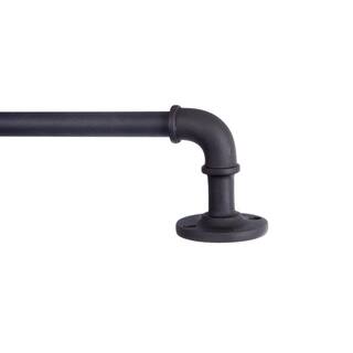 Kenney Adler Asta Per Tende Industriale Resistente Ruggine | Telescopica 71-122 Cm | Montaggio Parete/Soffitto | Nero