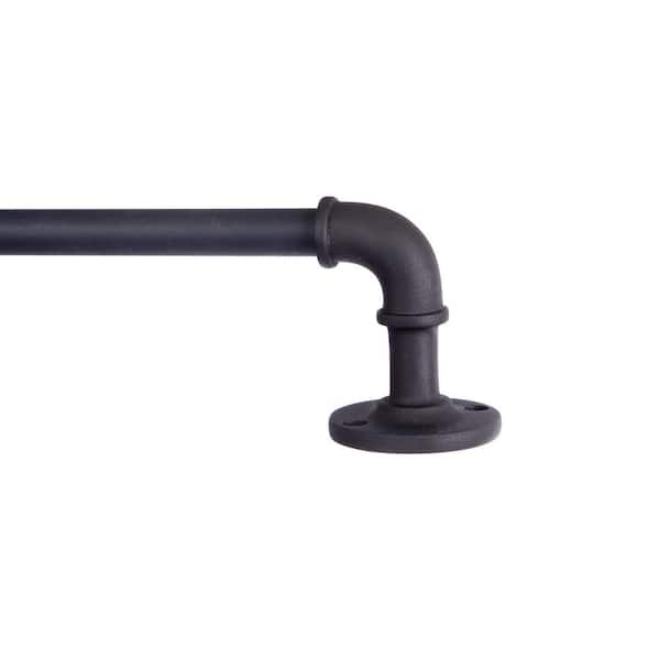Kenney Adler Asta Per Tende Industriale Resistente Ruggine | Telescopica 71-122 Cm | Montaggio Parete/Soffitto | Nero