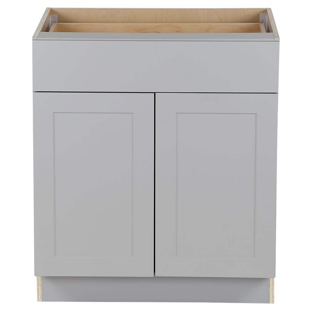 Hampton Bay Cambridge Gray Shaker Assembled Base Cabinet with Soft Close Full Extension Drawer (30 in. W x 24.5 in. D x 34.5 in. H) -  CA3035B-KG