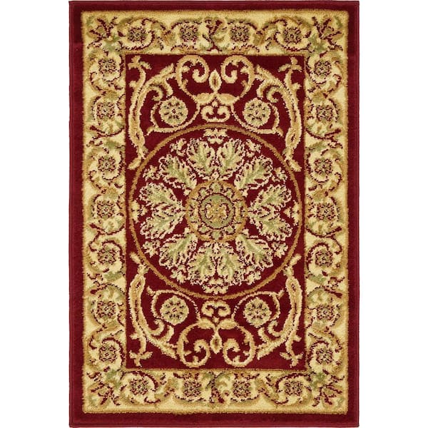 Unique Loom Versailles Napoleon Red 2' 2 x 3' 0 Area Rug