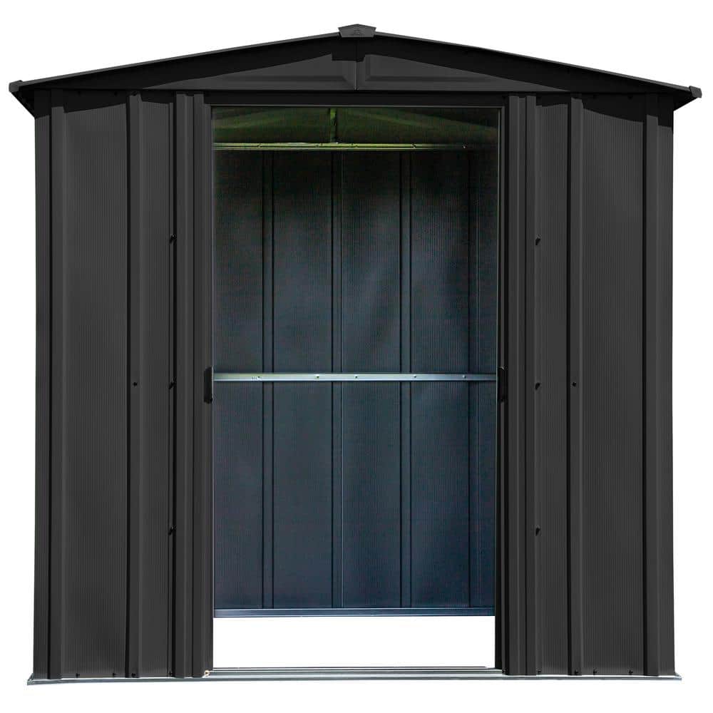 6 ft. x 5 ft. Charcoal Galvanized Steel Storage Shed