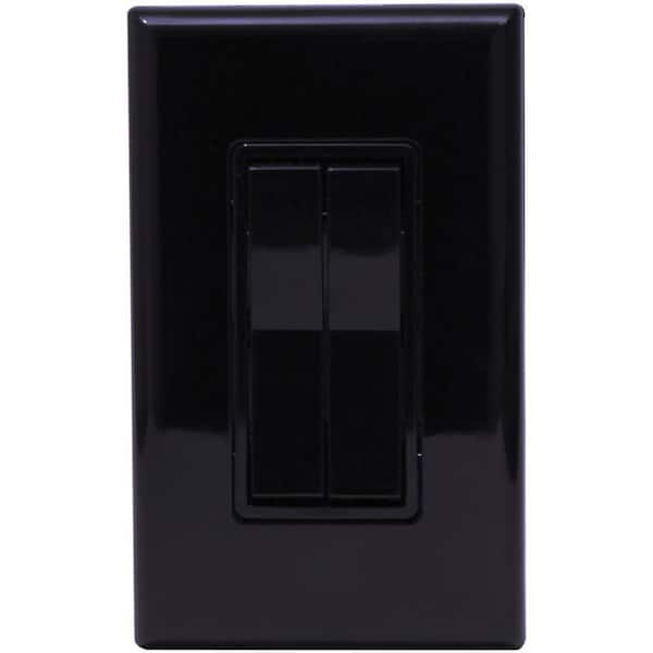 RunLessWire Wireless Dimmer Switch Style Light Switch in Black