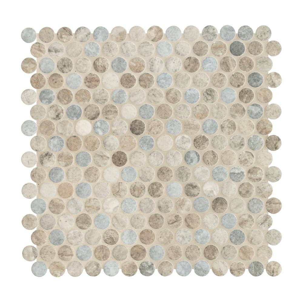 MSIStonella Penny Round 12 in. x 12 in. Glass Mesh-Mounted Mosaic Wall Tile (1 sq. ft./Each) (PENRD-STNELA6MM)