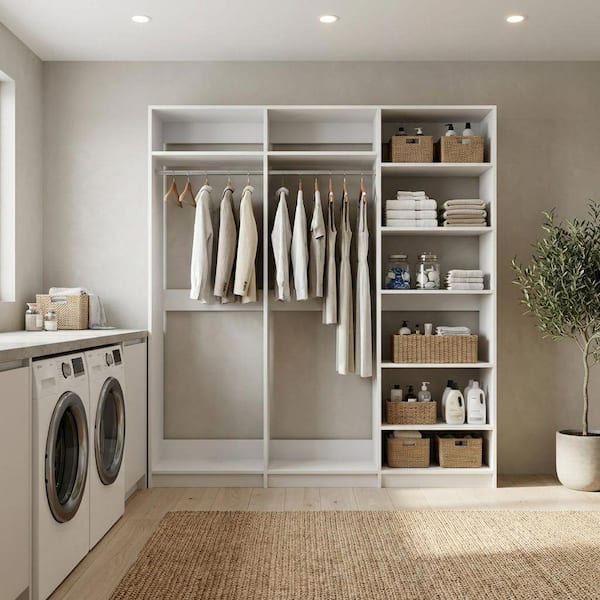 MODULAR CLOSETS Alto Laundry Room 63 in. W Grey 2 Tall Hang and