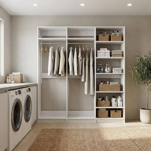 MODULAR CLOSETS Alto Laundry Room 63 in. W White 2-Tall Hang and